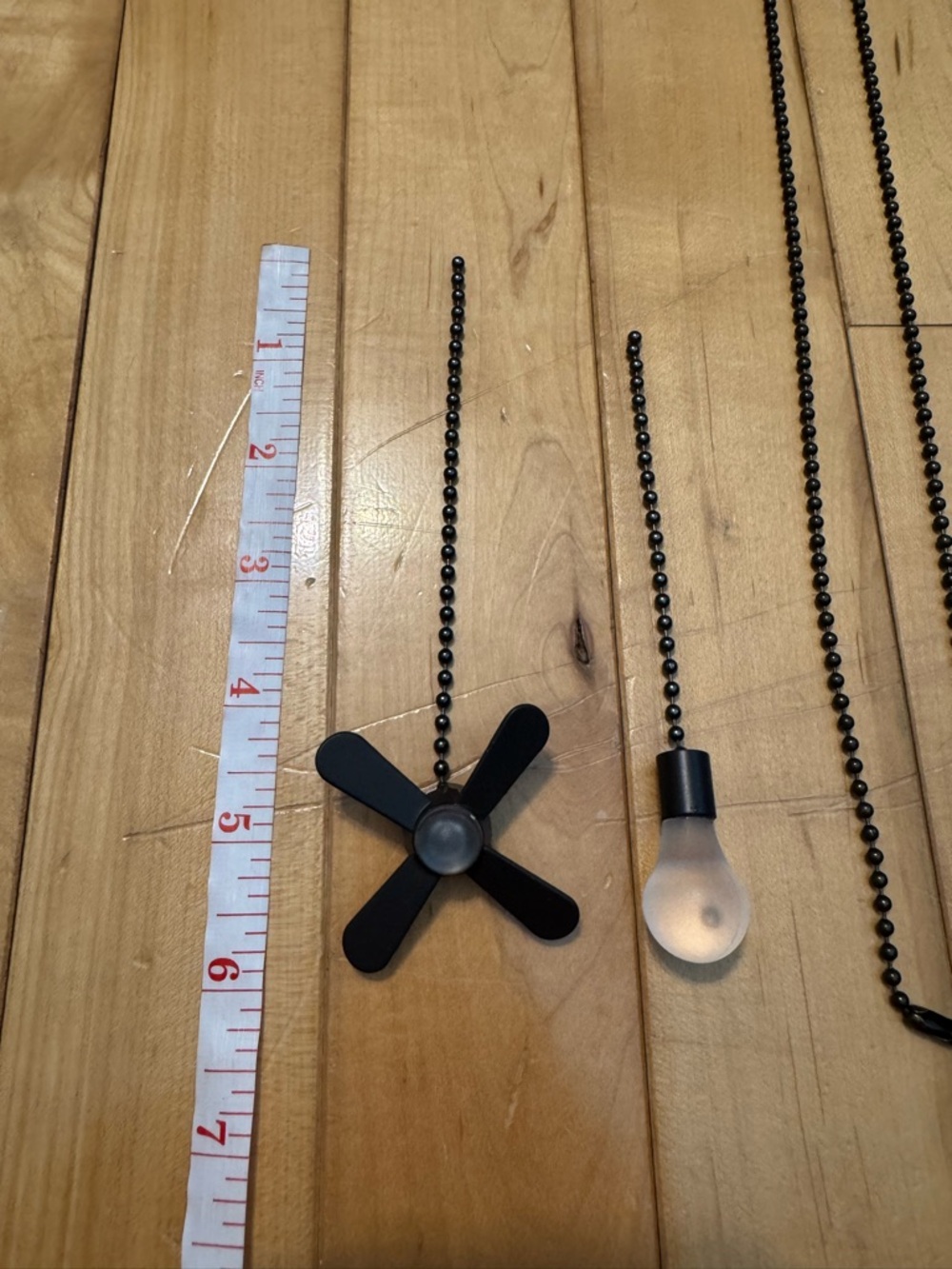 Black Ceiling Fan & Bulb Pull Chain Set - Picture 4 of 6
